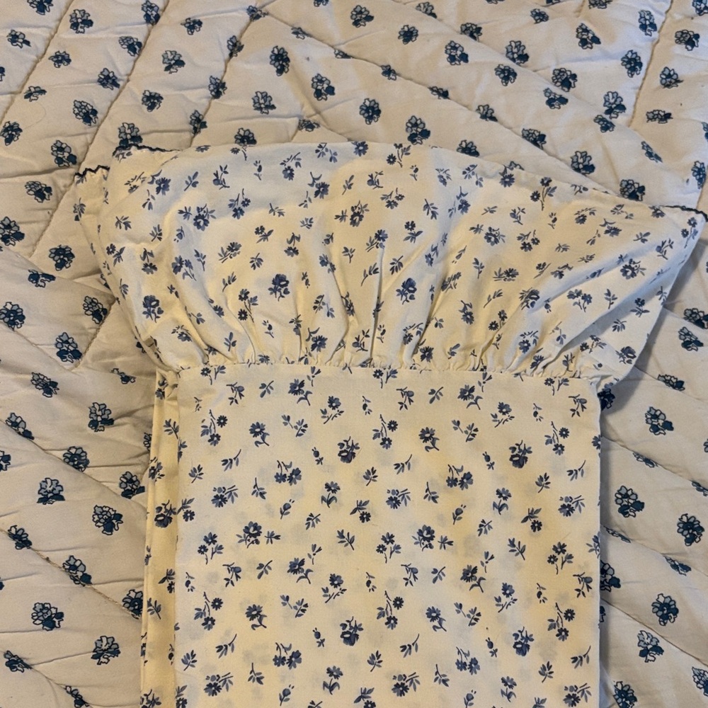 Polo Ralph Lauren Blue Floral Pillow Cases. 1 Standard & 1 King